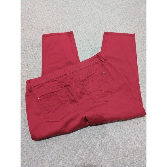 Chico's Platinum Womens Ankle Cropped Jeans Casual Orange Large - Picture 3 of 5